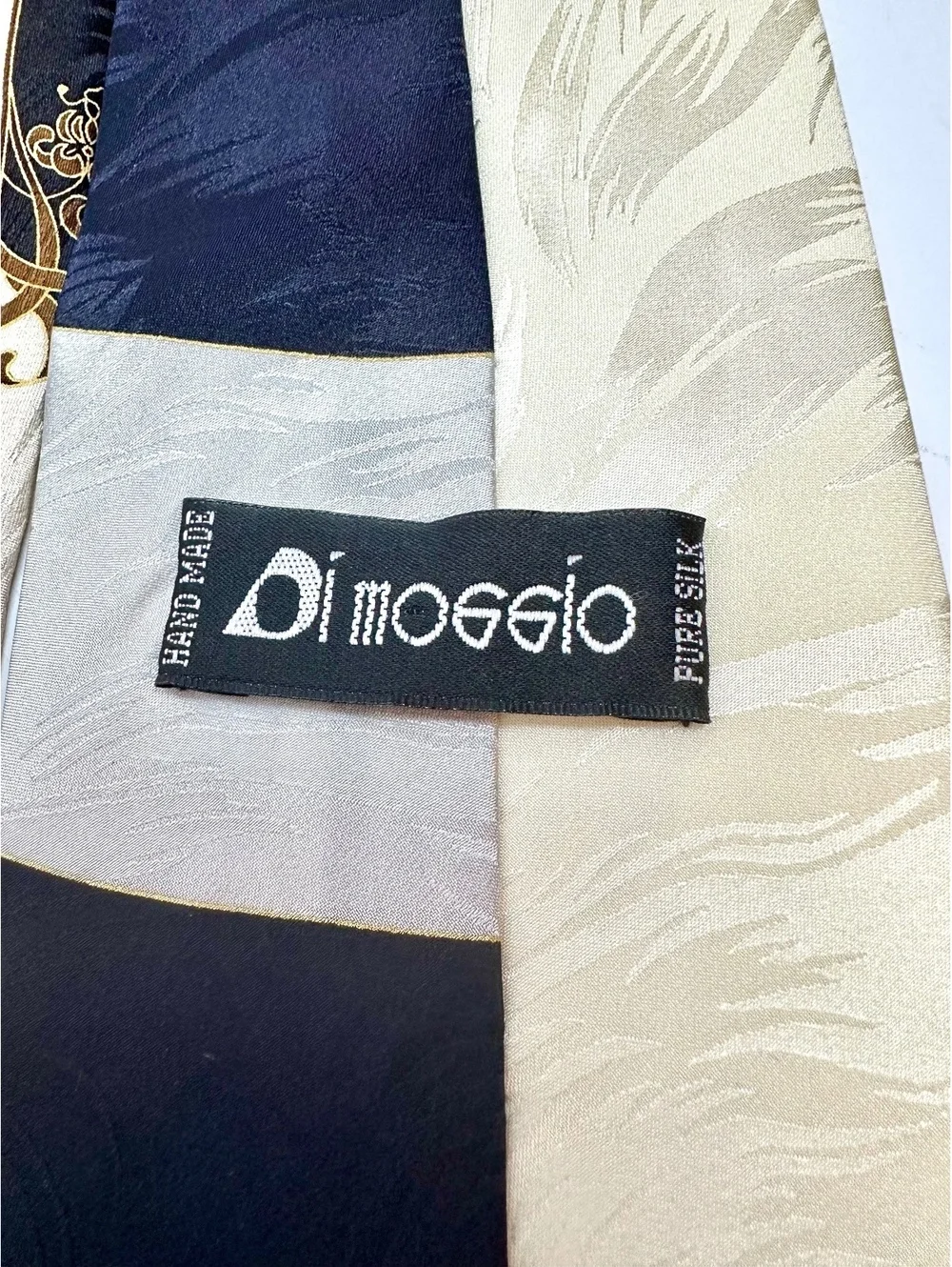 Vintage Handmade Pure Silk Art Deco -Inspired Abstract Pattern DiMaggio Necktie